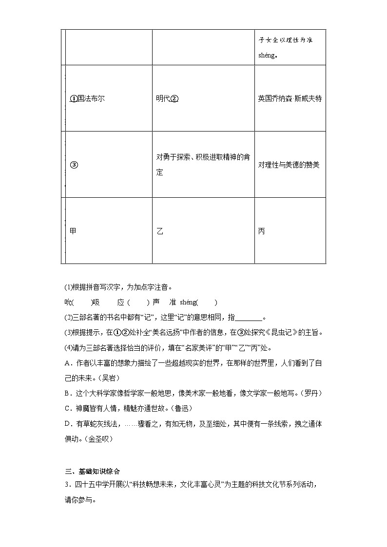 2023年安徽省合肥市第四十五中学中考三模语文试题（含答案）第2页