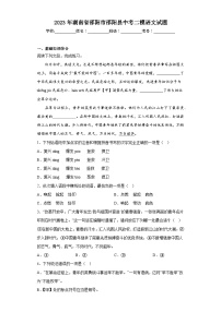 2023年湖南省邵阳市邵阳县中考二模语文试题（含答案）