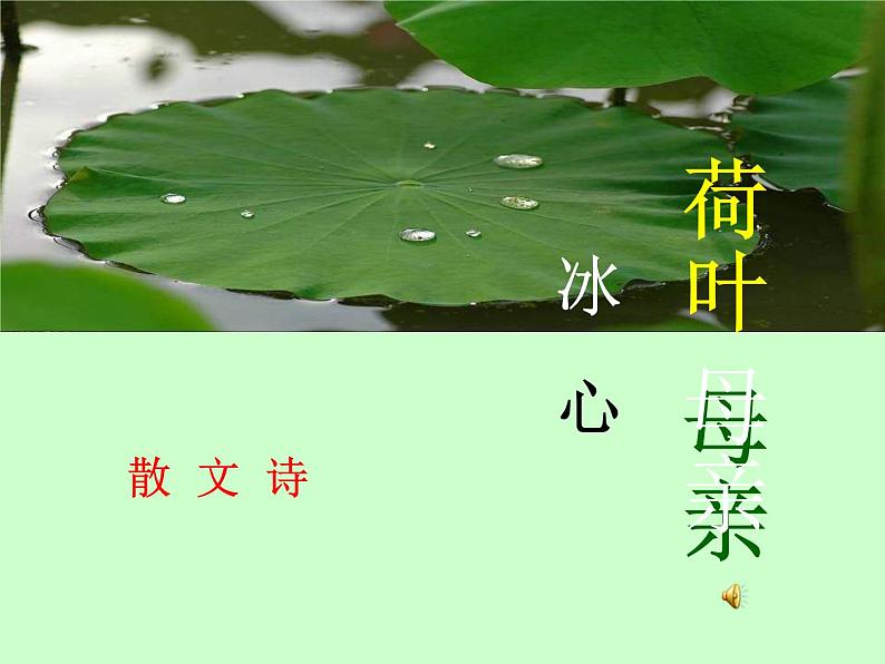 第7课《散文诗两首-荷叶·母亲》PPT课件5-七年级语文上册统编版01
