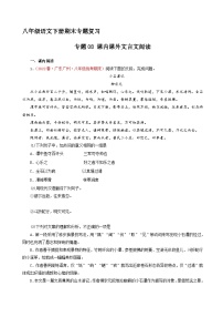 专题08：课内课外文言文阅读（原卷+答案）八年级语文下学期期末备考专题复习