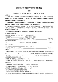 2023年广东省阳江市中考一模语文试题(含答案)