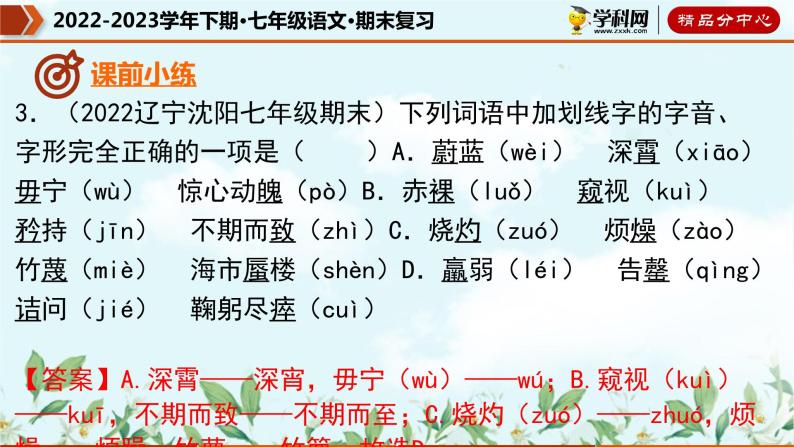 【期末考点专项】部编版语文2022-2023学年七年级下册期末：专题01 字音字形（课件）06