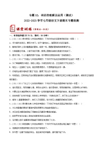 【期末考点专项】部编版语文2022-2023学年七年级下册期末：专题02 词语的理解及运用（测试）（原卷+解析）