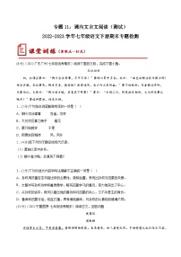【期末考点专项】部编版语文2022-2023学年七年级下册期末：专题11 课内文言文阅读（测试）（原卷+解析）