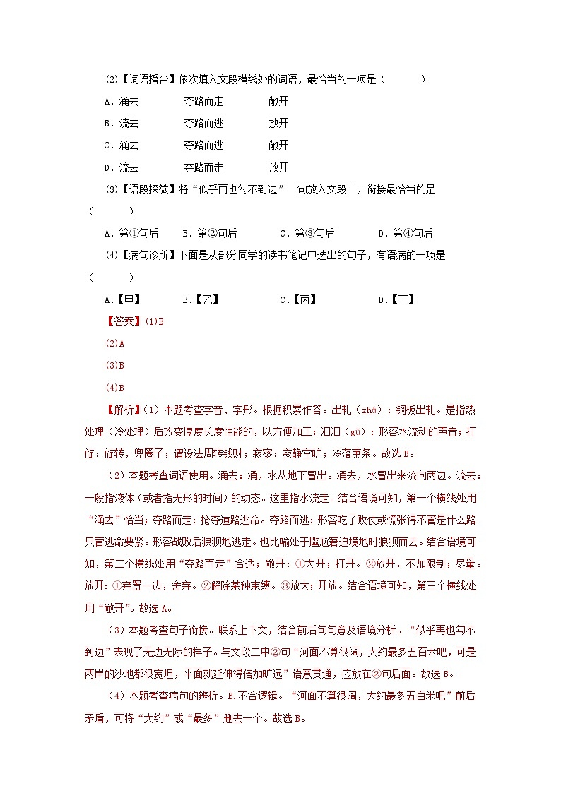 【期末精讲精练】部编版语文2022-2023学年八年级下册期末：专题06：基础知识综合（专题练习）（原卷+解析）03