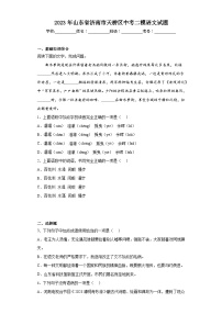 2023年山东省济南市天桥区中考二模语文试题(含答案)