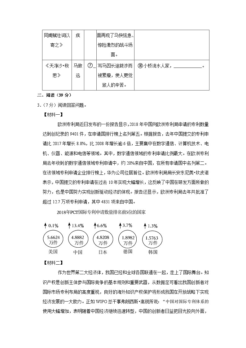 2023年广西壮族自治区贵港市港南区中考三模语文试题(含答案)03