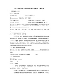 2023年陕西省宝鸡市金台区中考语文二检试卷(含答案)