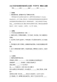 2022年贵州省贵阳市南明区永乐第一中学中考一模语文试题(含答案)