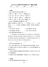 2023年辽宁省葫芦岛市龙港区中考二模语文试题(含答案)