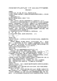 2023年河南省罗山县第一中学中考三模语文试题