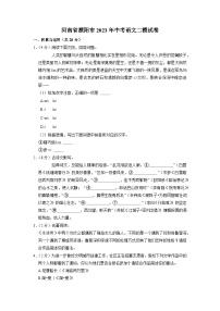 2023年河南省濮阳市中考语文二模试卷(含答案)
