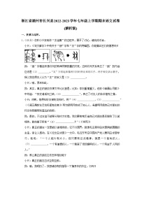 浙江省湖州市长兴县2022-2023学年七年级上学期期末考试语文试卷