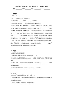 2023年广东省阳江市江城区中考二模语文试题(含答案)
