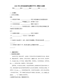 2023年江苏省盐城市盐都区中考三模语文试题(含答案)