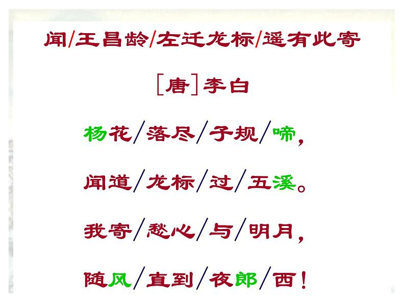 部编版语文七年级上册《闻王昌龄左迁龙标遥有此寄》PPT课件第8页