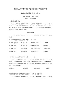 湖南师大附中博才实验中学2021九年级上册全真模拟（一）（无答案）