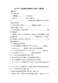 2023年广东省清远市英德市中考二模语文试卷(含答案)