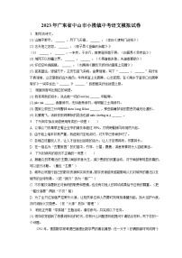 2023年广东省中山市小榄镇中考语文模拟试卷(含答案)