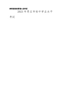 2023年山东省枣庄市中考语文真题