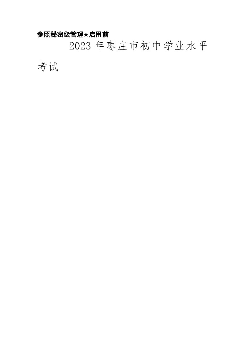 2023年山东省枣庄市中考语文真题01