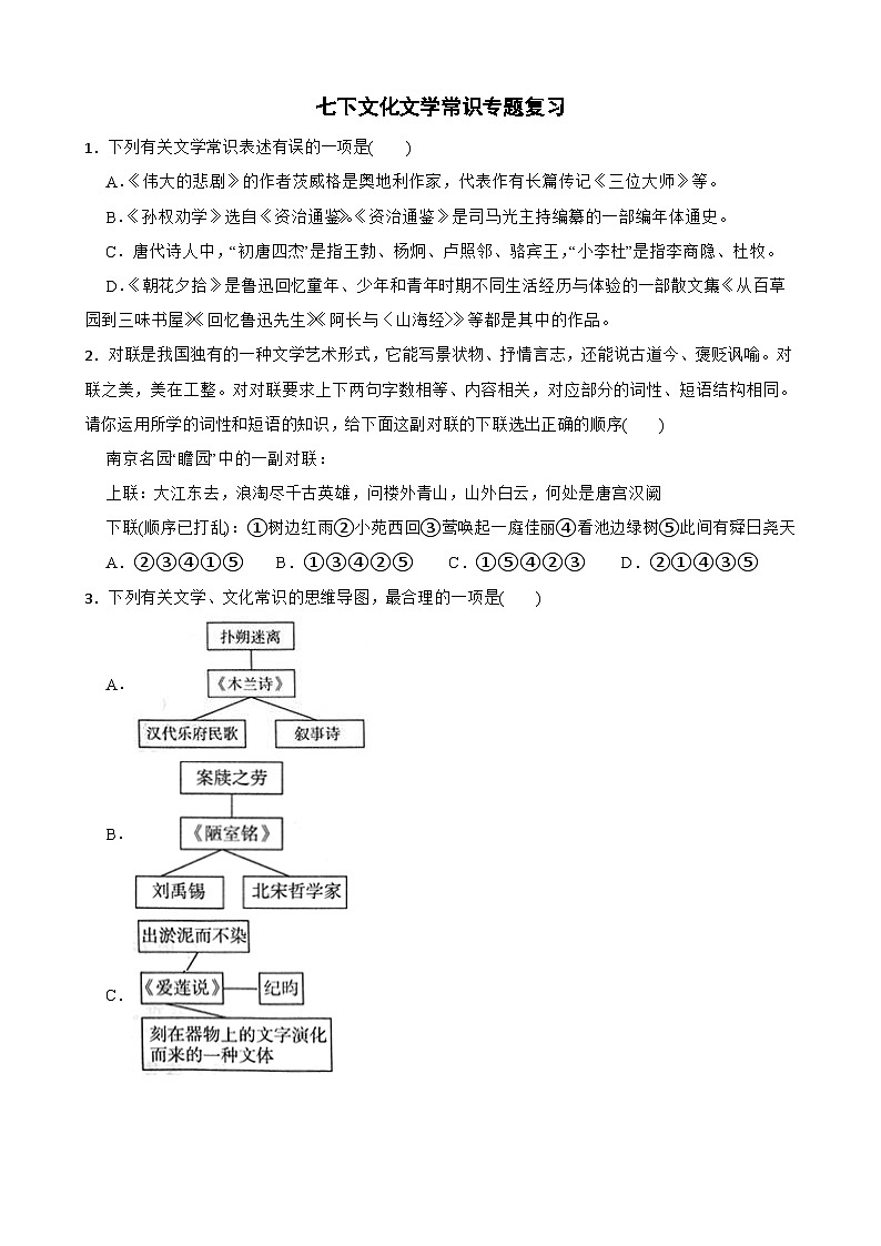 文化文学常识专题复习第1页