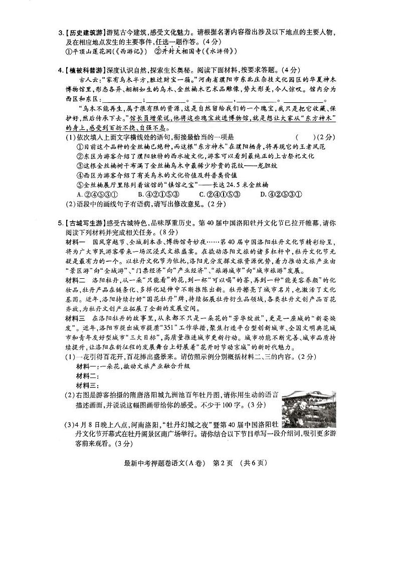 2023年河南省濮阳市濮阳县中考模拟预测语文试题02