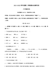 精品解析：天津市河东区2021-2022学年八年级下学期期末语文试题