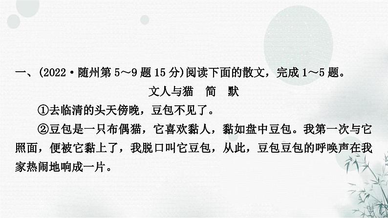 中考语文复习现代文阅读专题五文学类文本阅读课件03