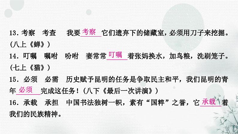 中考语文复习语言文字运用专题十词语的理解与运用课件07