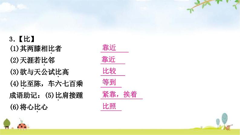 中考语文复习课内文言文知识整合练4 150个文言实词课件第5页