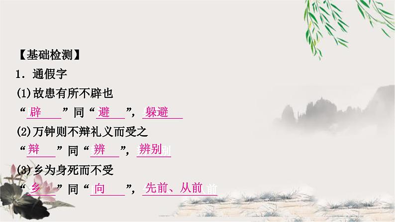 中考语文复习课内文言文基础储备练1鱼我所欲也课件第6页
