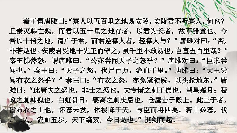 中考语文复习课内文言文基础储备练2唐雎不辱使命课件第2页