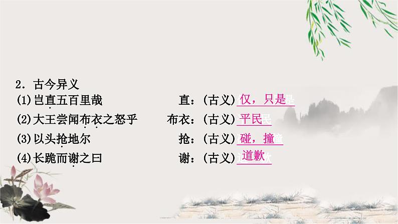 中考语文复习课内文言文基础储备练2唐雎不辱使命课件第5页