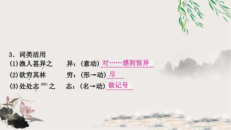 中考语文复习课内文言文基础储备练11桃花源记课件08