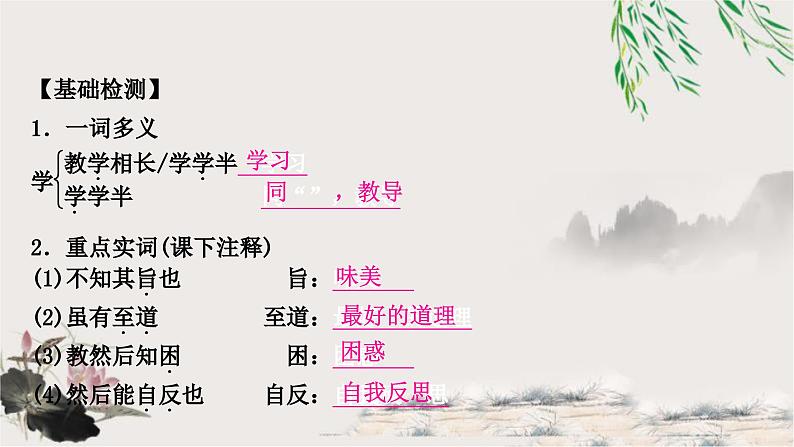 中考语文复习课内文言文基础储备练16虽有嘉肴课件02