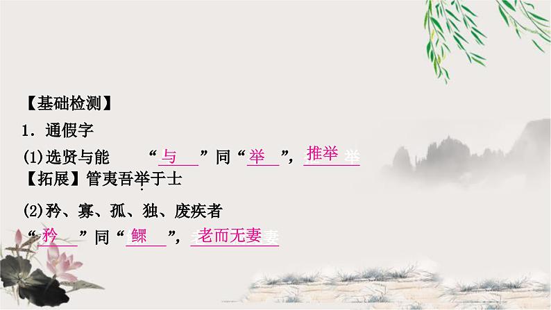 中考语文复习课内文言文基础储备练17大道之行也课件02