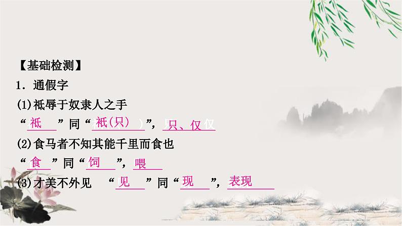 中考语文复习课内文言文基础储备练18马说课件第3页