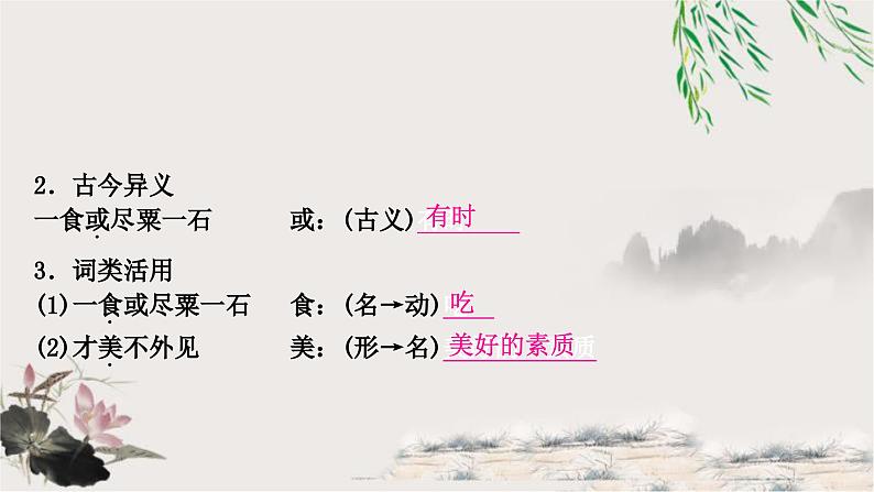 中考语文复习课内文言文基础储备练18马说课件第4页