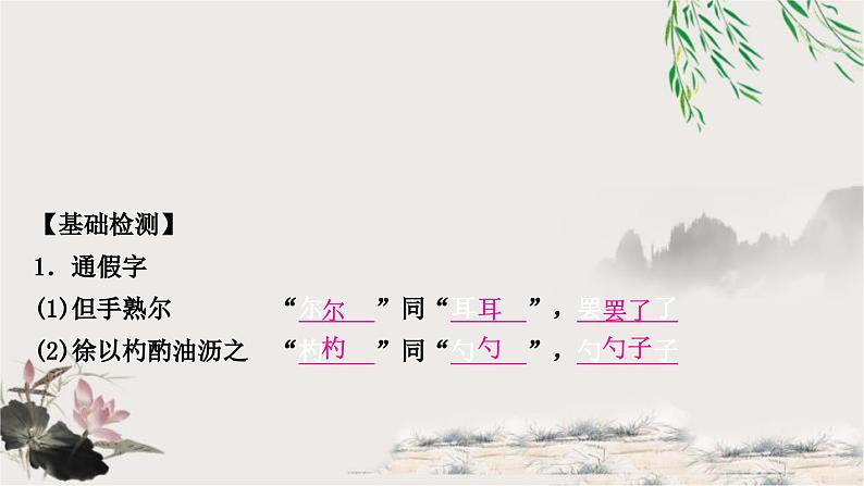 中考语文复习课内文言文基础储备练29卖油翁课件02
