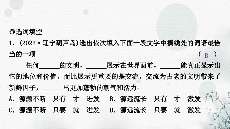 中考语文复习专题十词语的理解与运用提升作业课件02