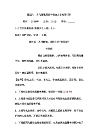 中考语文复习题组六古代诗歌阅读＋语言文字运用(四)练习含答案