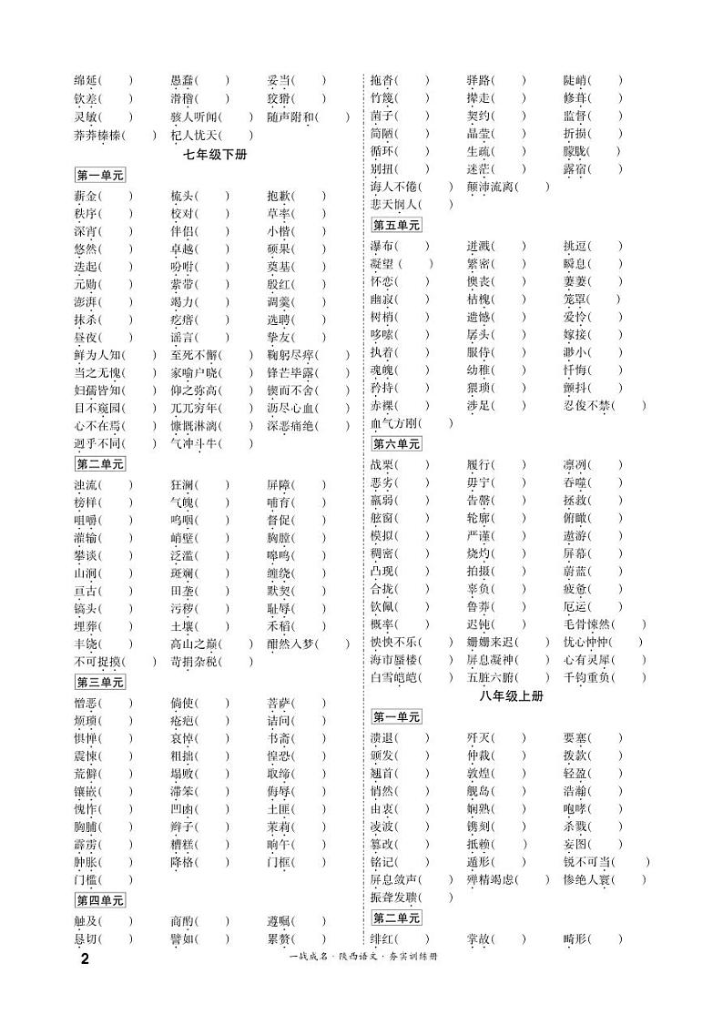中考语文-字音字形练习第2页