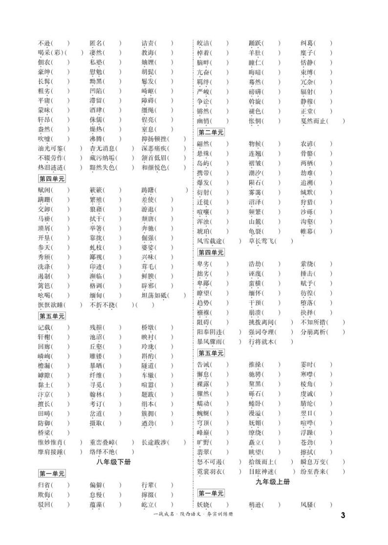 中考语文-字音字形练习03