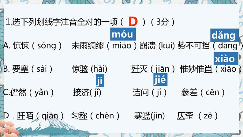 2022—2023学年统编版语文八年级上册 期中复习 课件04