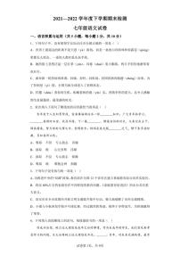 江西省高安市2021-2022学年七年级下学期期末语文试题