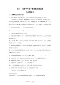 河南省驻马店市确山县2021-2022学年七年级下学期期末语文试题
