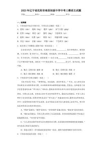 2023年辽宁省沈阳市南昌初级中学中考三模语文试题(含答案)