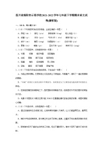 四川省绵阳市示范学校2021-2022学年七年级下学期期末语文试卷（含答案）