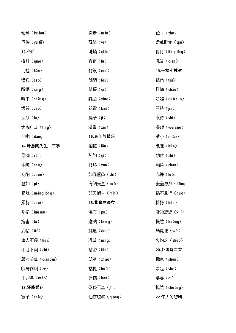 专题01：字音字形-2022-2023学年七年级语文下学期期末考点大串讲（部编版）03